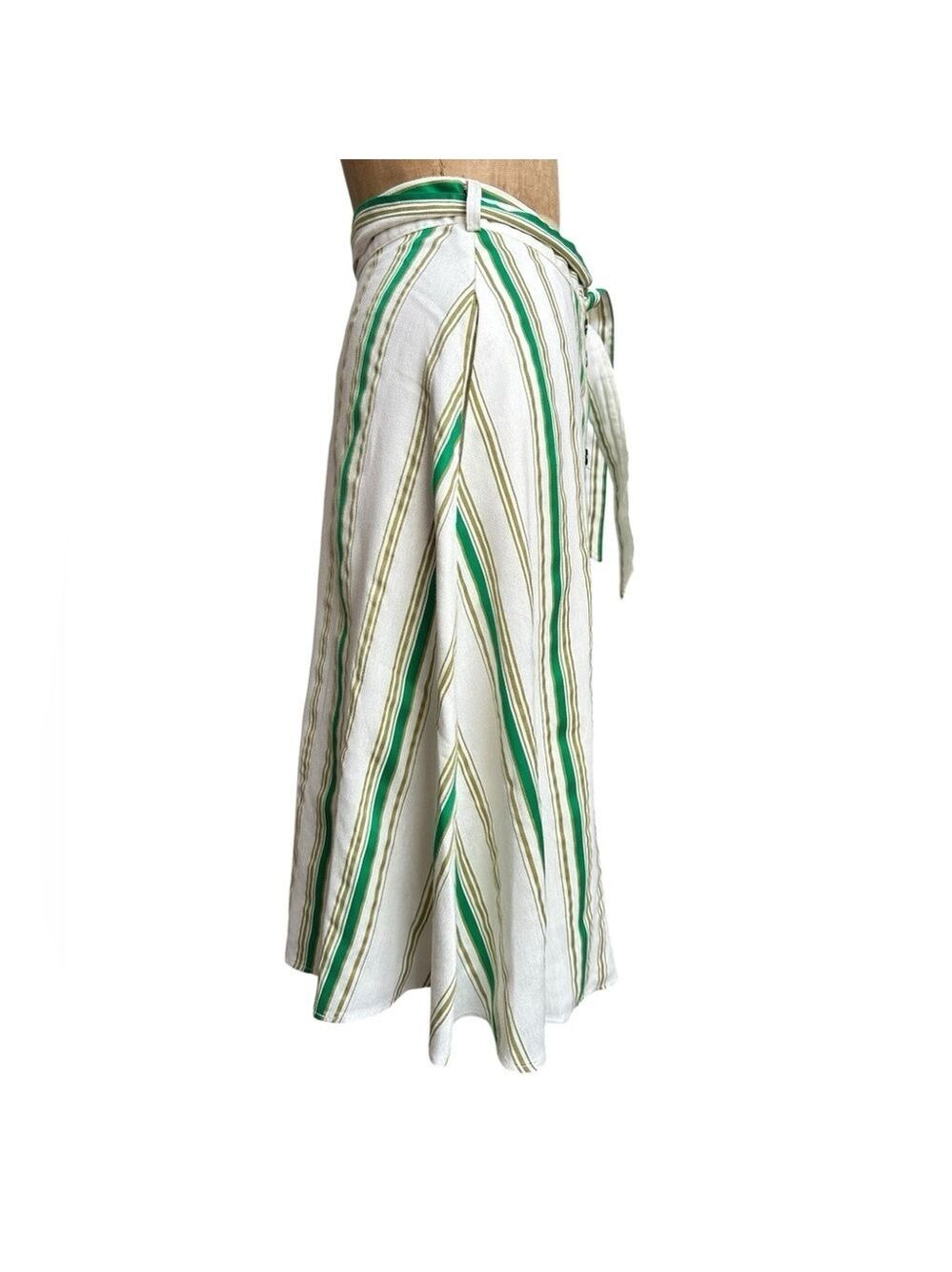 Hutch Anthropologie Baracoa Striped Button-Down Midi A-Line Skirt Size 2 Coastal - Picture 6 of 10